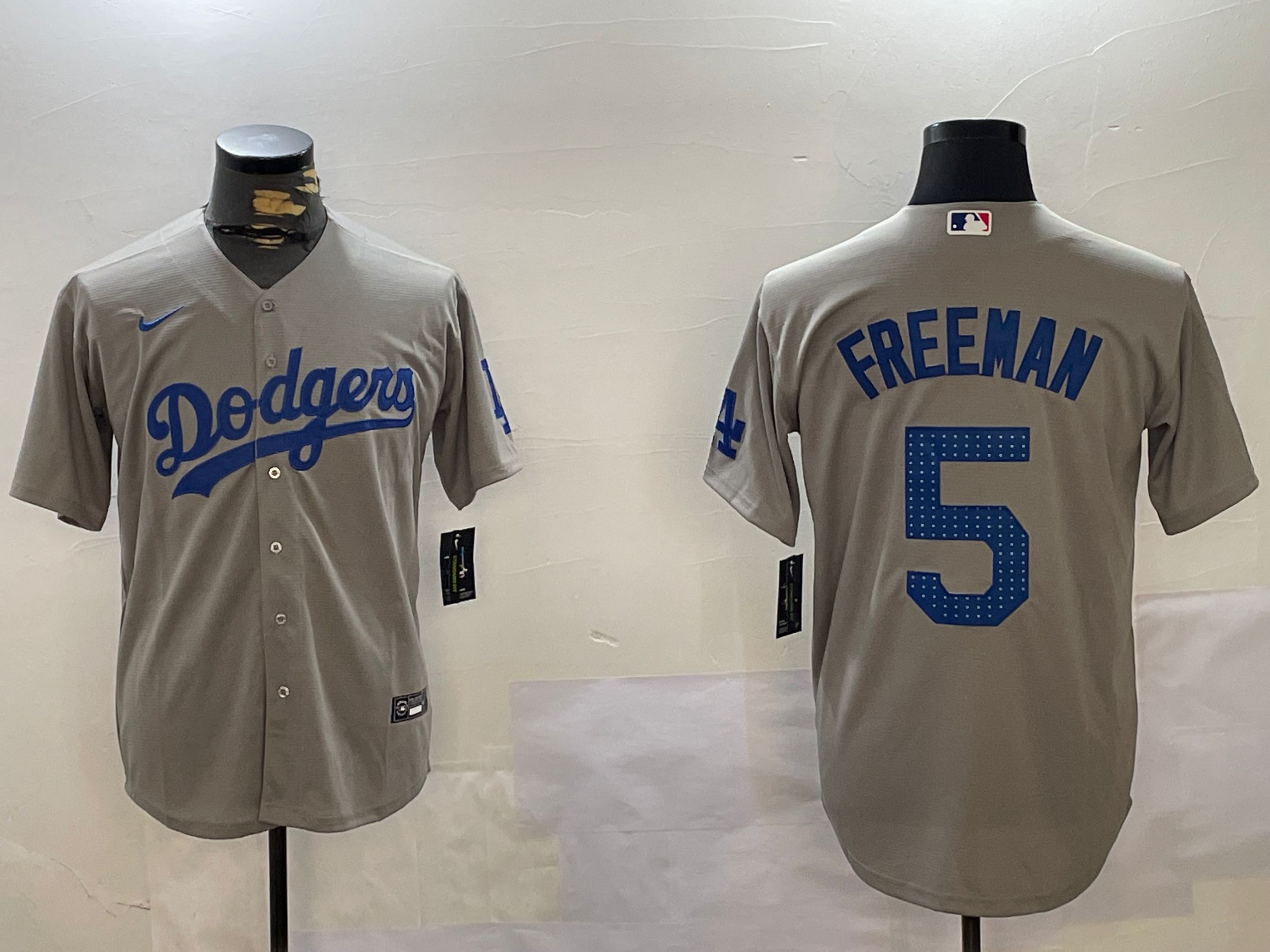 Men Los Angeles Dodgers #5 Freeman Grey Game 2024 Nike MLB Jersey style 1216